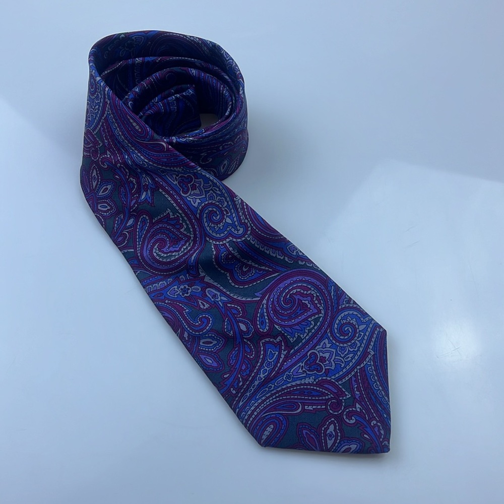 Christian Dior All Silk Paisley Tie N208-45 - Picture 1 of 5